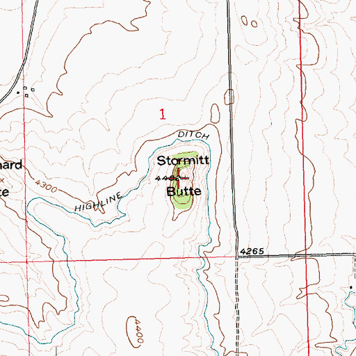 Topographic Map of Stormitt Butte, MT