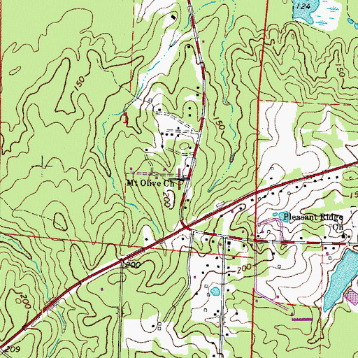 Topographic Map of Mount Olive Missionary Baptist Church, AR