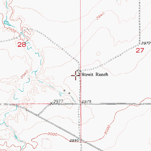 Topographic Map of Streit Ranch, MT