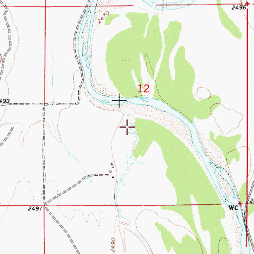 Topographic Map of Strevell Creek, MT