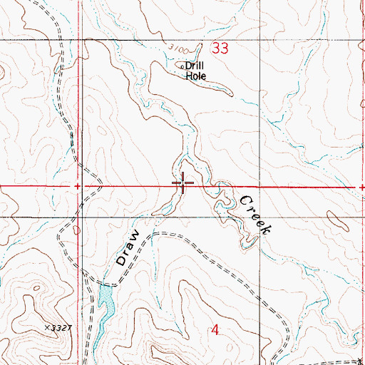 Topographic Map of Strock Draw, MT