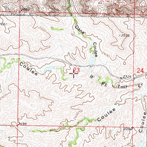 Topographic Map of Struple Coulee, MT