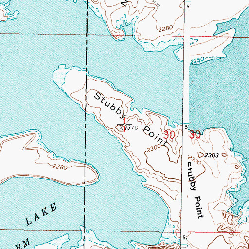 Topographic Map of Stubby Point, MT
