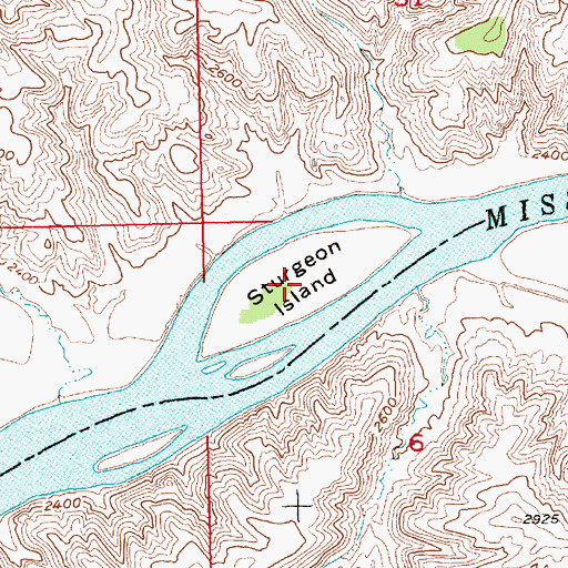 Topographic Map of Sturgeon Island, MT