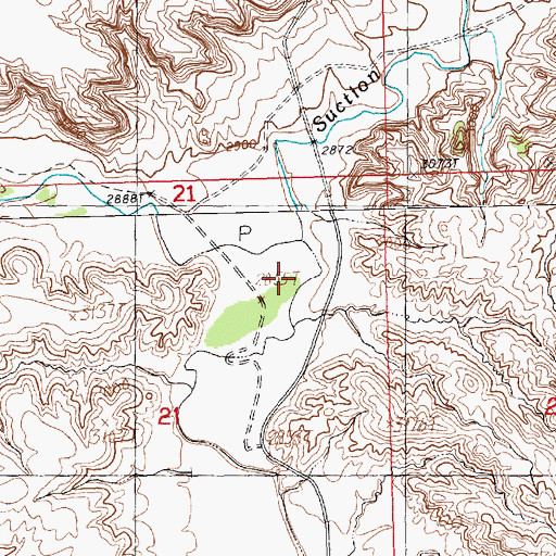 Topographic Map of Suction Creek, MT