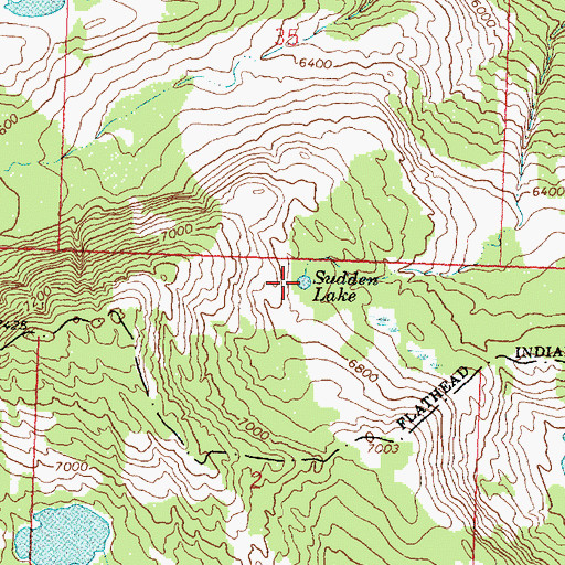 Topographic Map of Sudden Lake, MT