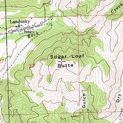 Topographic Map of Sugar Loaf Butte, MT