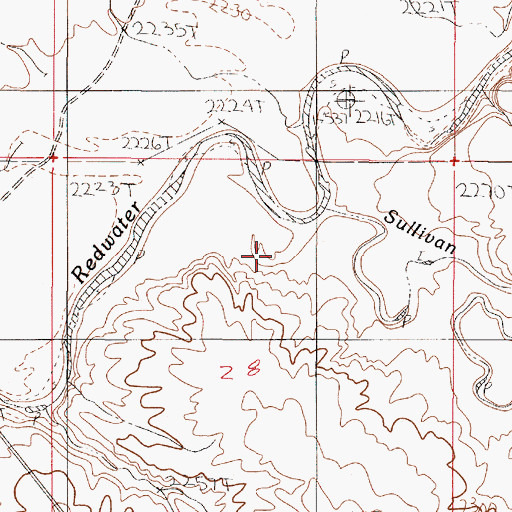 Topographic Map of Sullivan Creek, MT