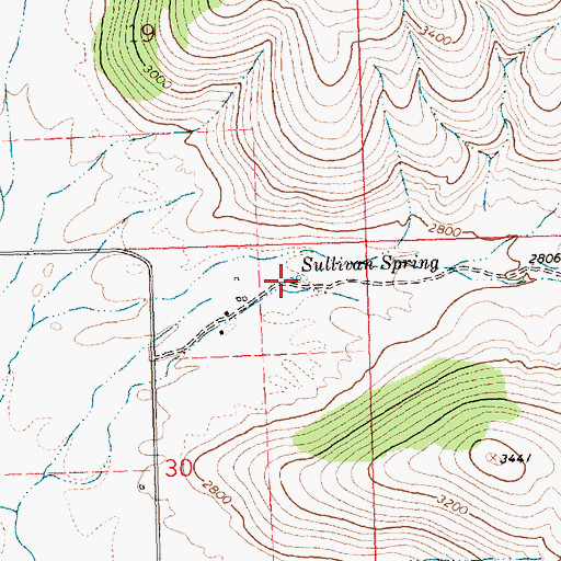 Topographic Map of Sullivan Spring, MT