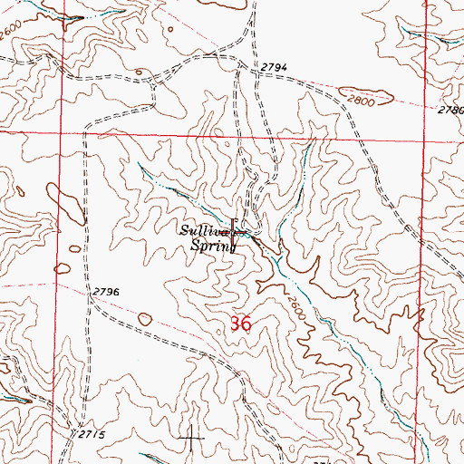 Topographic Map of Sullivan Spring, MT