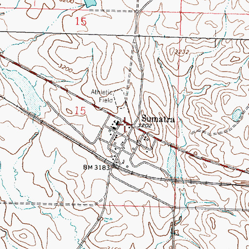 Topographic Map of Sumatra, MT