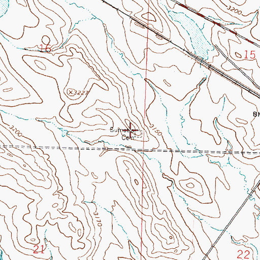 Topographic Map of Sumatra Cemetery, MT