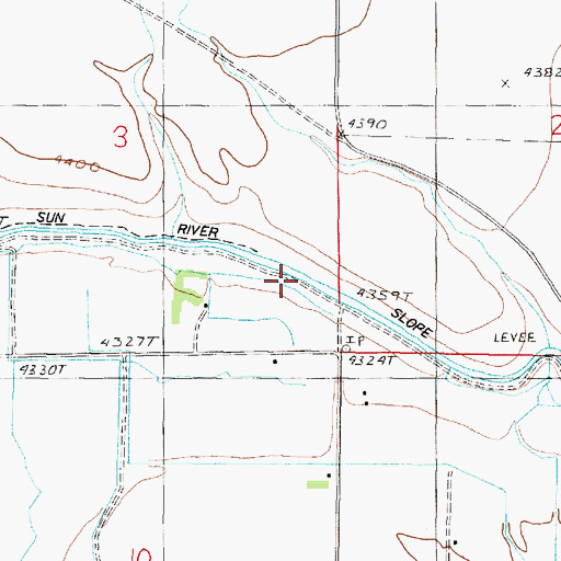 Topographic Map of Sun River Slope Canal, MT