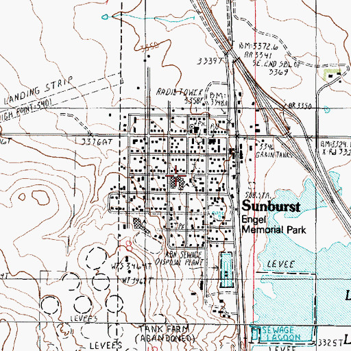 Topographic Map of Sunburst, MT