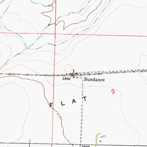 Topographic Map of Sundance, MT