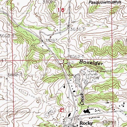 Topographic Map of Sundance Creek, MT