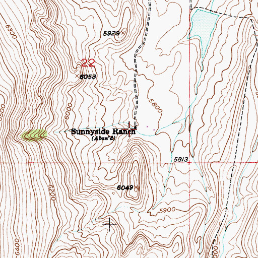 Topographic Map of Sunnyside Ranch, MT