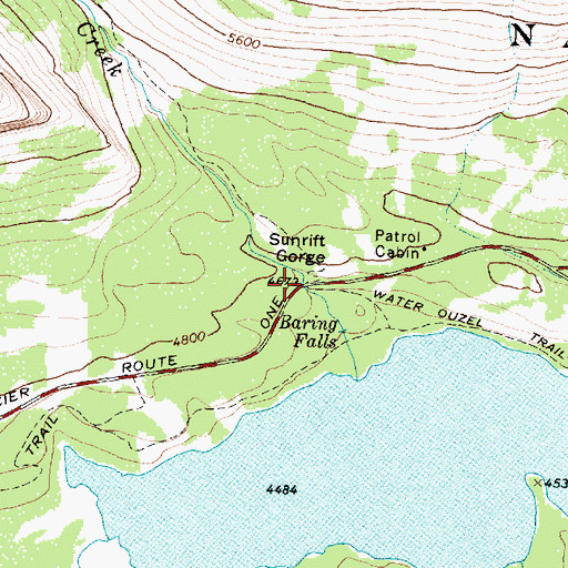 Topographic Map of Sunrift Gorge, MT