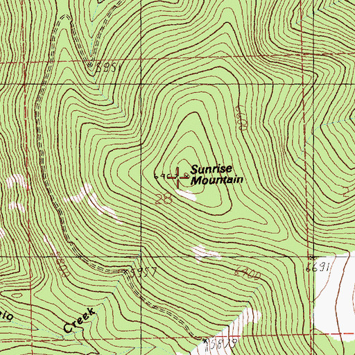 Topographic Map of Sunrise Mountain, MT