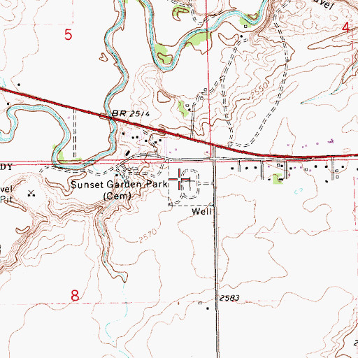 Topographic Map of Sunset Garden Park, MT