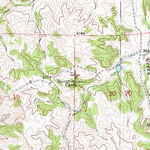 Topographic Map of Sunshine Camp, MT