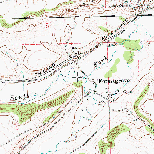 Topographic Map of Surenough Creek, MT