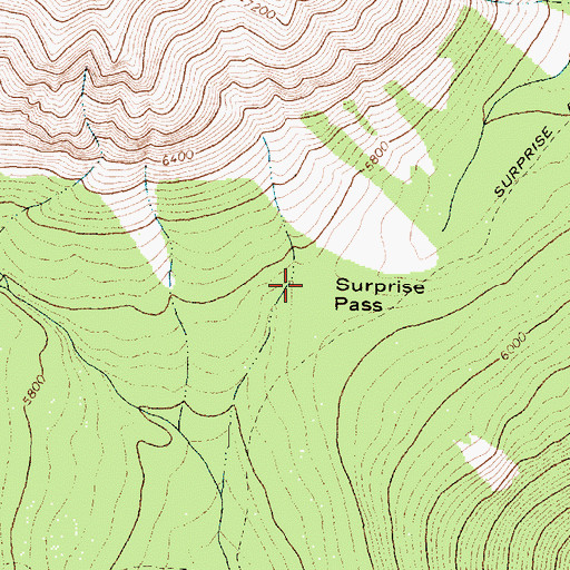 Topographic Map of Surprise Pass, MT