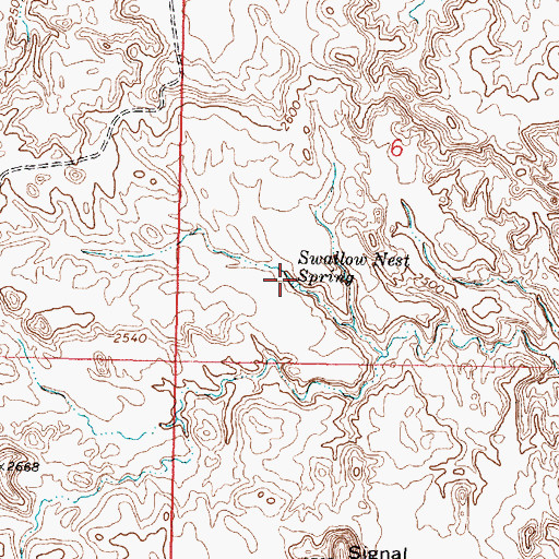 Topographic Map of Swallow Nest Spring, MT