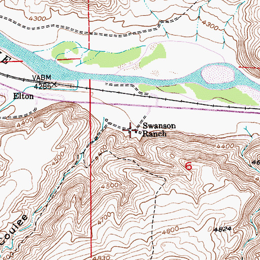 Topographic Map of Swanson Ranch, MT
