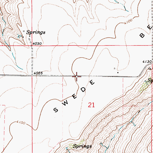 Topographic Map of Swede Bench, MT