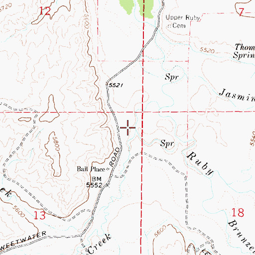Topographic Map of Sweetwater Creek, MT
