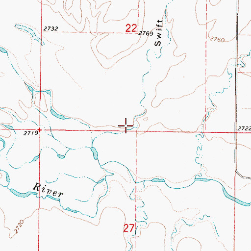 Topographic Map of Swift Coulee, MT