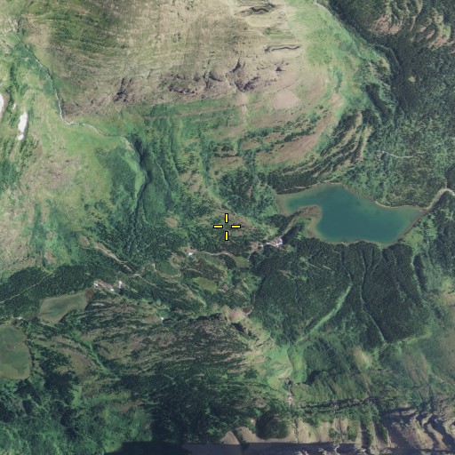 Aerial/Satellite Image of Swiftcurrent Pass Trail, MT