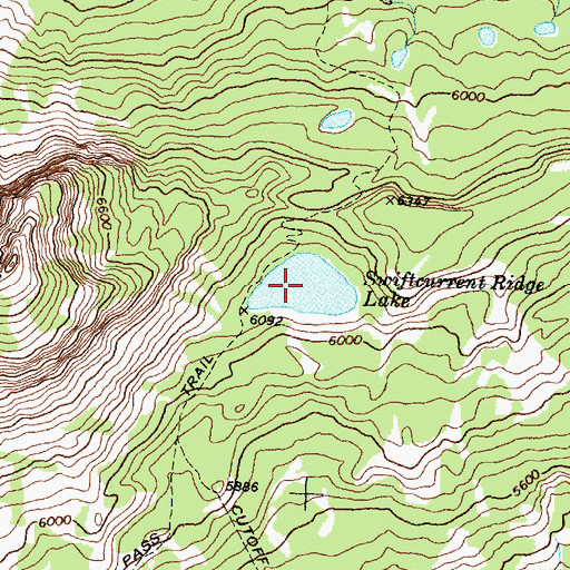 Topographic Map of Swiftcurrent Ridge Lake, MT