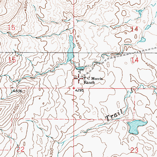 Topographic Map of T C Morris Ranch, MT