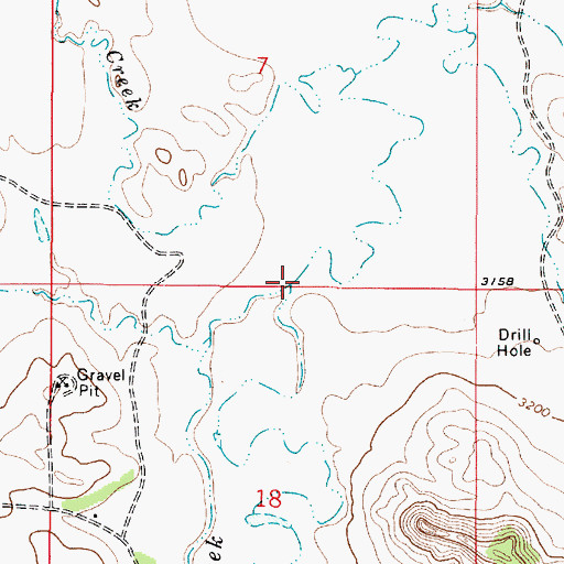 Topographic Map of T Creek, MT