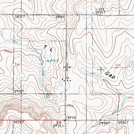 Topographic Map of T L Gap, MT