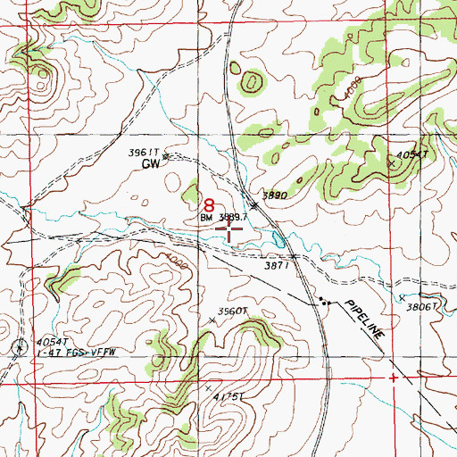 Topographic Map of T U School (historical), MT
