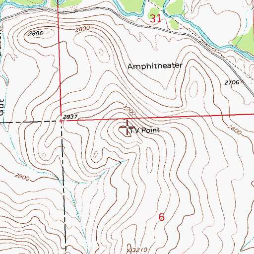 Topographic Map of TV Point, MT