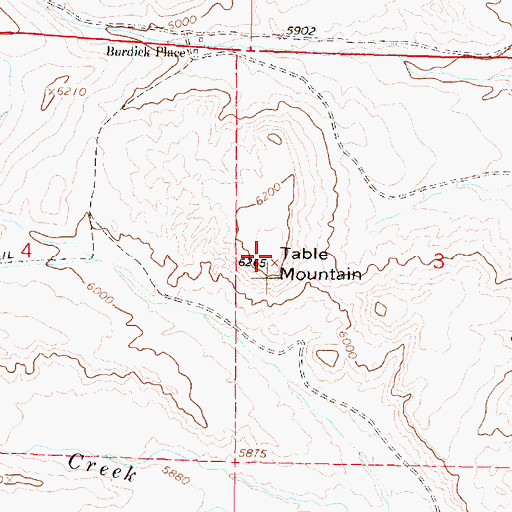 Topographic Map of Table Mountain, MT