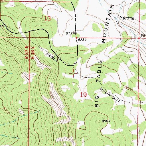 Topographic Map of Table Mountain Trail, MT