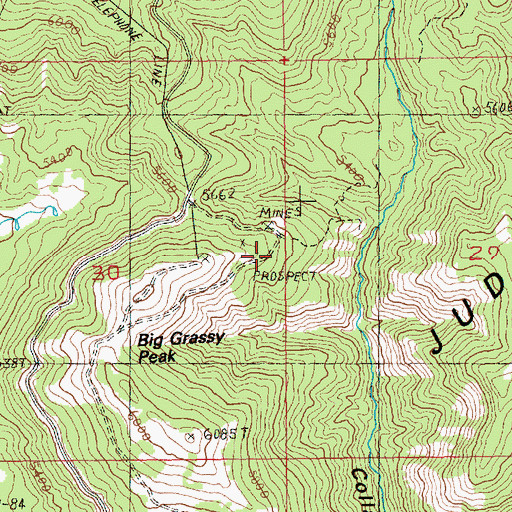 Topographic Map of Tail Holt Mine, MT