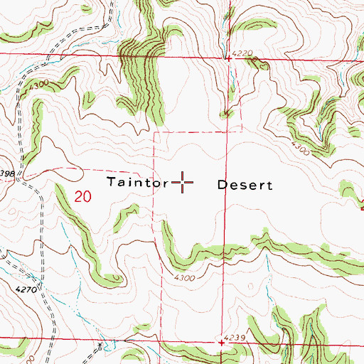 Topographic Map of Taintor Desert, MT