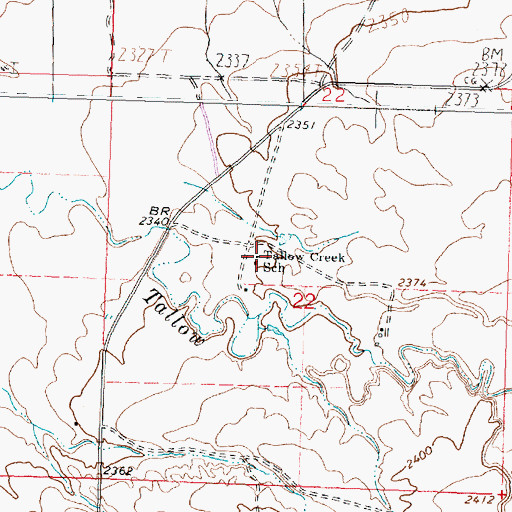 Topographic Map of Tallow Creek School, MT