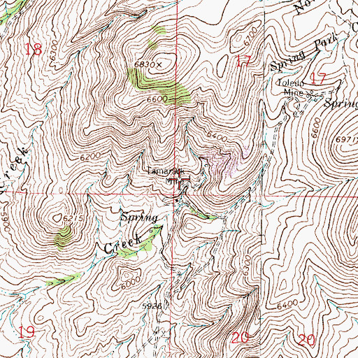 Topographic Map of Tamarack Mine, MT