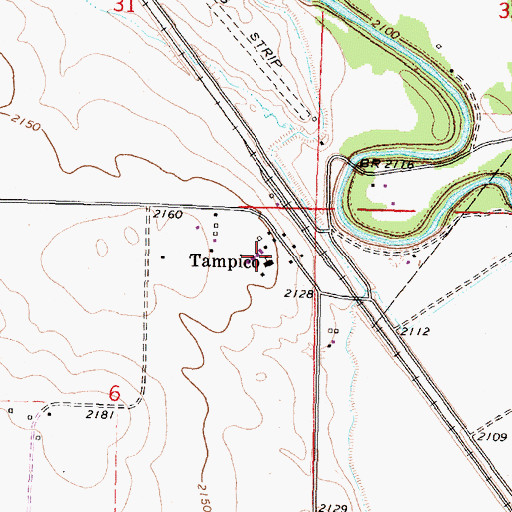 Topographic Map of Tampico, MT