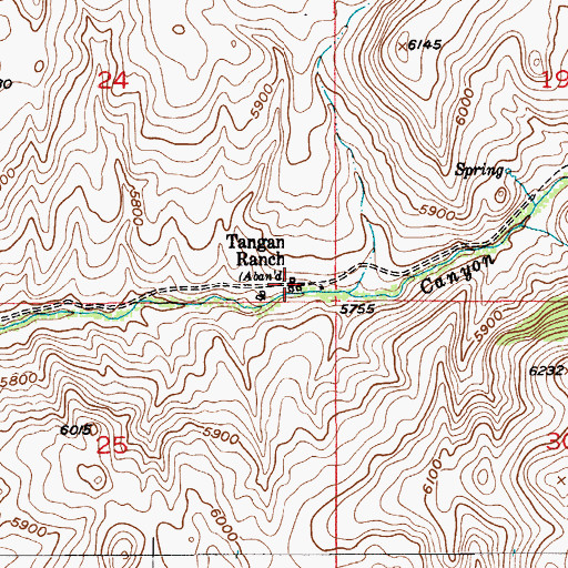 Topographic Map of Tangan Ranch, MT