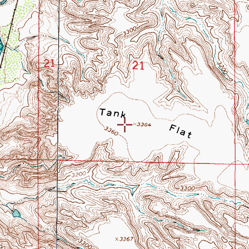 Topographic Map of Tank Flat, MT