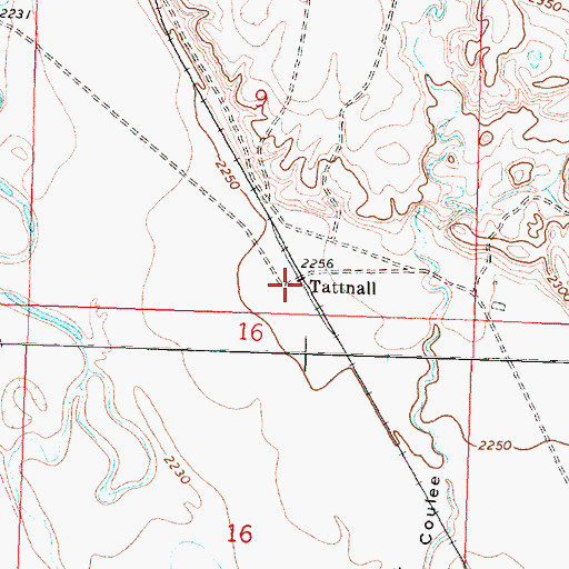 Topographic Map of Tattnall, MT