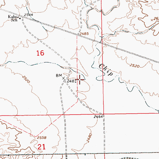 Topographic Map of Taylor Coulee, MT